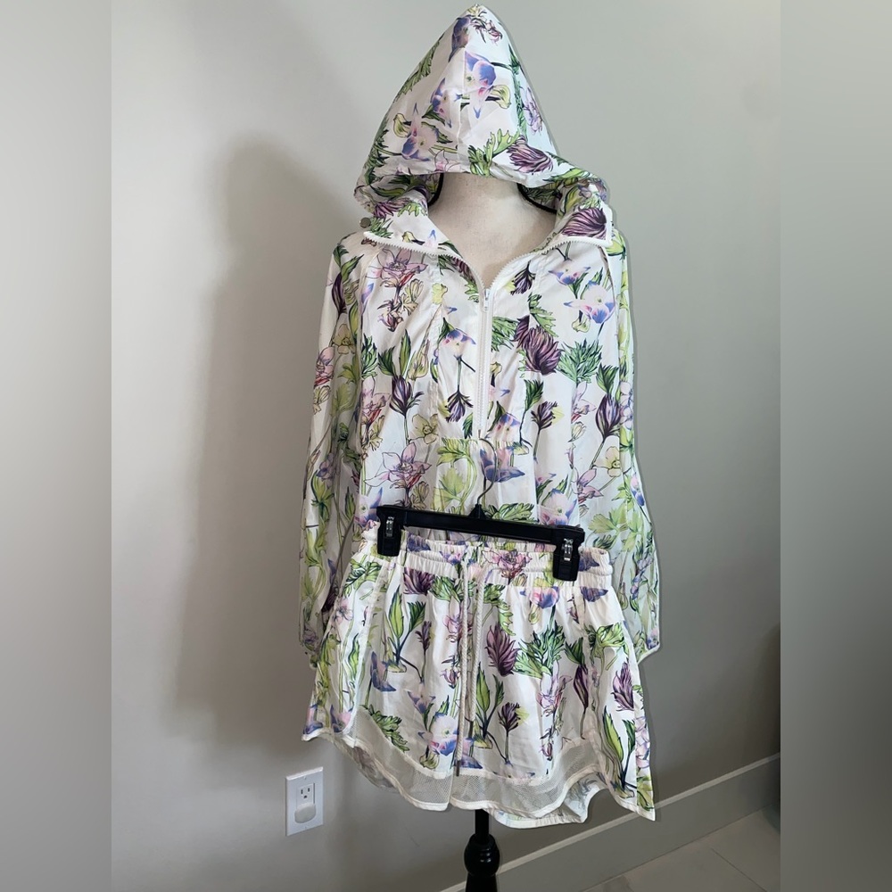 Floral Hooded Jacket and Skirt Set